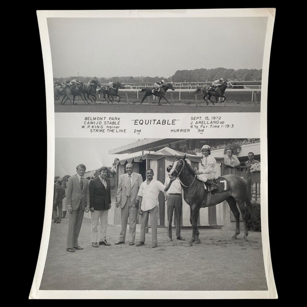 Vintage 1972 Belmont Park Horse Racing Photo Equitable Winner’s Circle